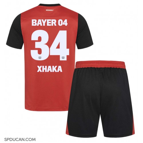 Dječji Nogometni Dres Bayer Leverkusen Granit Xhaka #34 Domaci 2024-25 Kratak Rukav (+ Kratke hlače)